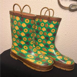 Western Chief Girl Scout cookie Pattern Kids Rain Boots - Green and Brown